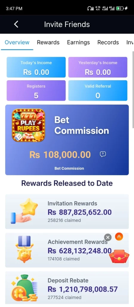 Play Rupees Referral Program